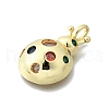 Brass Micro Pave Colorful Cubic Zirconia Pendants KK-V010-15G-2