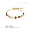 Natural Chalcedony & Glass Round Beaded Bracelets KY9954-2-4