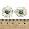 Brass Pave Dyed Synthetic Turquoise Flat Round Chandelier Component Links KK-Z088-05G-02-3