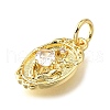 Brass Micro Pave Cubic Zirconia Pendants KK-V007-009G-02-2
