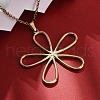 Hollow Flower 304 Stainless Steel Pendant Necklaces NJEW-M096-25G-4
