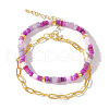Natural Gemstone Beads Multi-strand Bracelets SR6388-2-2