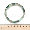 Sqaure Natural Fluorite Beads Stretch Bracelets for Women Men BJEW-C097-06L-5