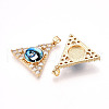 Brass Micro Pave Clear Cubic Zirconia Pendants for Women KK-T070-90A-06-2