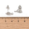 Rack Plating Brass Studs Earrings Findings EJEW-H004-03P-3