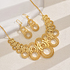 Brass Hollow Round Earrings & Necklaces Sets for Women WK9609-1