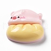 Pig Theme Opaque Resin Decoden Cabochons RESI-I057-A08-1