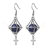 Natural Lapis Lazuli Dangle Earrings EJEW-JE05600-02-1