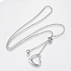 Tarnish Resistant Adjustable 304 Stainless Steel Lariat Necklaces NJEW-H484-01P-1