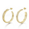 Brass Micro Pave Clear Cubic Zirconia Stud Earrings EJEW-N011-15G-NF-3