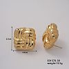 Fashionable Stainless Steel Square Twisted Stud Earrings for Women LN2724-1-1