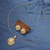 Retro Geometirc Alloy Hollow Pendant Necklace & Stud Earring FS-WGC9651-05-1