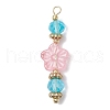 20Pcs Glass Flower Pendants PALLOY-JF03142-3