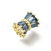 Rack Plating Column Brass Micro Pave Clear Cubic Zirconia Beads KK-Q040-12G-3