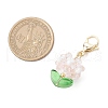 Flower Glass Pendant Decorations HJEW-MZ00218-06-3