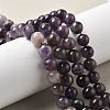 Round Natural Chevron Amethyst Bead Strands G-S380-01B-01-5