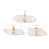 Electroplated Natural Quartz Crystal Irregular Prism Pendants PALLOY-JF03904-01-1
