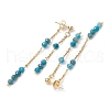Natural Mixed Stone Ear Studs EJEW-JE05945-5
