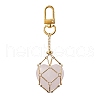 Brass Macrame Pouch Empty Stone Holder Pendant Decoration HJEW-JM01682-01-3