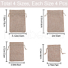 Beebeecraft 16Pcs 4 Styles Polyester Imitation Burlap Packing Pouches Drawstring Bags ABAG-BBC0001-01B-2