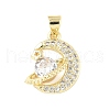 Brass Micro Pave Cubic Zirconia Pendants KK-D357-16C-G-1