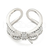 Brass Micro Pave Cubic Zirconia Cuff Rings RJEW-I103-095P-2