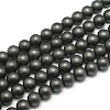 Frosted Non-magnetic Synthetic Hematite Round Bead Strands G-J344-6mm-1