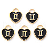 Light Gold Plated Alloy Enamel Pendants ENAM-R136-30-14-1