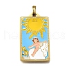 Tarot 304 Stainless Steel Enamel Pendants STAS-M119-07F-G-1