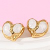 Heart 304 Stainless Steel Enamel Stud Earrings EJEW-M105-03G-3