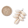 Natural Cowrie Shell Color-Changing Cluster Pendants PALLOY-JF03560-02-2