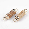Electroplate Natural Picture Jasper Links connectors G-S344-01F-2