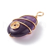 3Pcs 3 Styles Natural Mixed Gemstone Pendants PALLOY-JF01153-5
