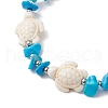 Synthetic Turquoise Beads with Natural Magnesite Anklet for Women AJEW-AN00576-02-3