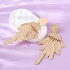 Zinc Alloy Flat Round Chandelier Earrings EJEW-Z107-03G-02-3