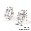 Stainless Steel Crystal Cubic Zirconia Square Hoop Earrings II4770-1-2