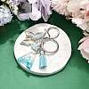 26Pcs Transparent Epoxy Resin & Transparent Acrylic & Faux Suede Tassel Keychain KEYC-JKC01202-8