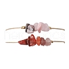 2Pcs 2 Style Natural Mixed Gemstone Chips Braided Bead Bracelets Set BJEW-JB11035-01-1