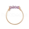 Natural Apatite & Natural Carnelian & Natural Amethyst & Natural Moss Agate Beads Finger Rings RJEW-TA00187-4