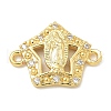 Rack Plating Brass Micro Pave Clear Cubic Zirconia Star with Virgin Mary Connector Charms KK-L224-096G-1