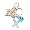 26Pcs Transparent Epoxy Resin & Transparent Acrylic & Faux Suede Tassel Keychain KEYC-JKC01202-24-2