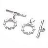 Brass Micro Pave Clear Cubic Zirconia Toggle Clasps KK-S356-500P-NF-3