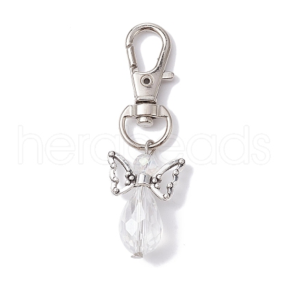Angel Glass Pendants Decorations HJEW-JM01319-01S-1