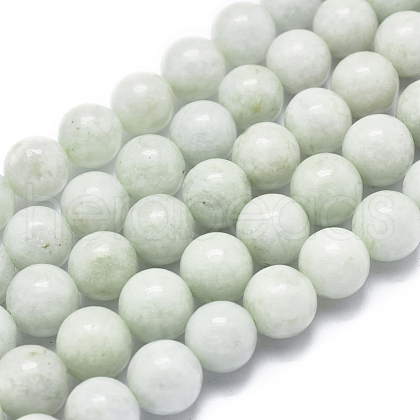 Natural Myanmar Jade/Burmese Jade Beads Strands G-D0001-09-10mm-1