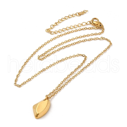 304 Stainless Steel Polygon Pendant Necklaces for Women NJEW-H016-04G-1