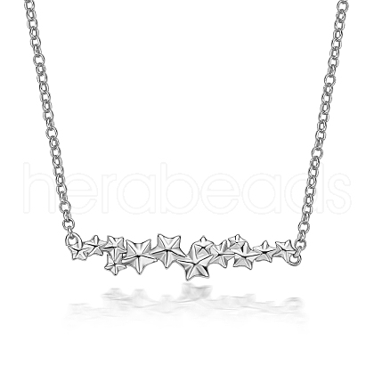 S925 Sterling Silver Star Pendant Necklaces for Women JL9185-3-1