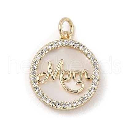 Mother's Day Brass Micro Pave Cubic Zirconia Pendants KK-A207-06G-1