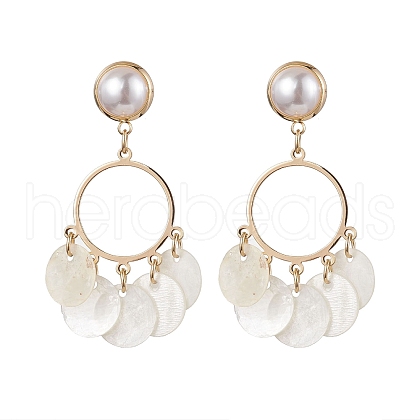 Capiz Shell Chandelier Earrings EJEW-TA00491-1