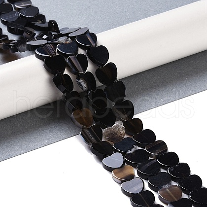 Natural Black Agate Beads Strands G-NH0011-G04-01-1