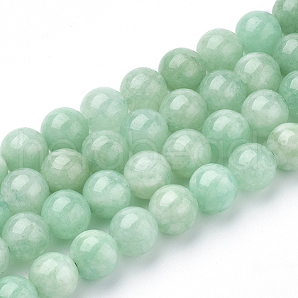 Natural Myanmar Jade/Burmese Jade Beads Strands X-G-T064-22-10mm-1